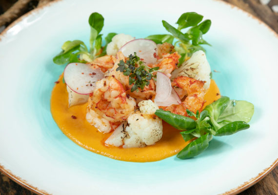 Лангустины с цветной капустой